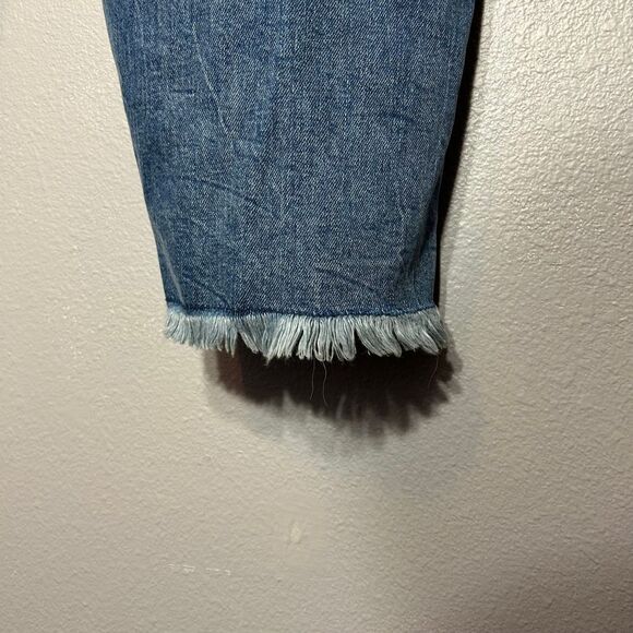 Old Navy Extra High Rise Sky-Hi Straight Secret Slim Pockets Distressed Jeans 24 - Picture 3 of 5